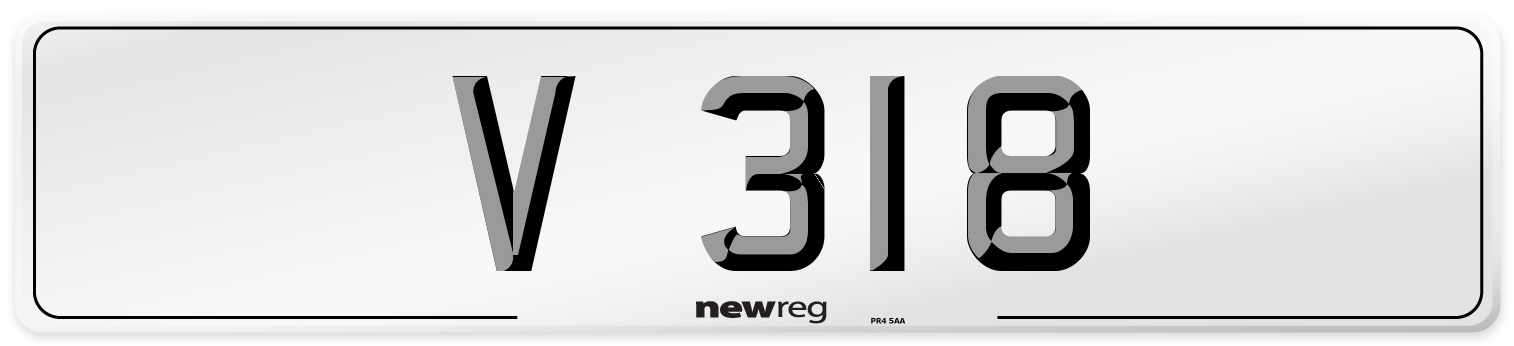 V 318 Number Plate from New Reg